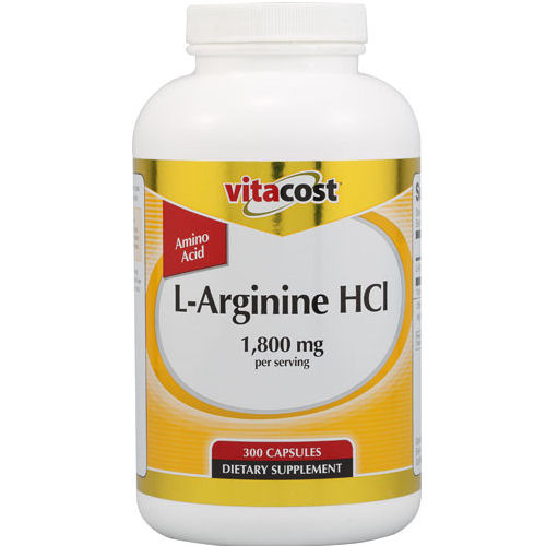 L-Arginine HCl 1,800 mg per serving - 300 Capsules
