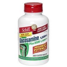 Schiff® Glucosamine 1,500mg plus MSM 1,500mg - 200 Coated Tablets